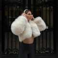 Damen Flauschige Kurzjacke mit voluminösen Ärmeln