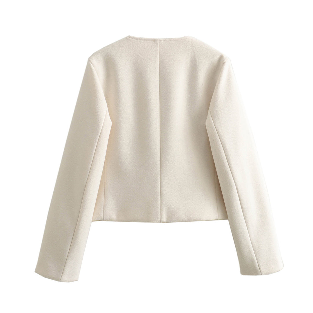 Damen elegante Kurzjacke mit strukturierten Knopfdetails R&B