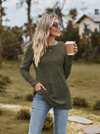 Damen Feinstrickpullover mit geripptem Design und lässigem Schnitt R&B