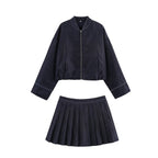 Damen cropped Denim-Jacke im lässigen Blouson-Stil mit Reißverschluss R&B