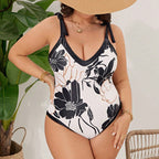 Damen Eleganter Badeanzug mit floralem Design R&B