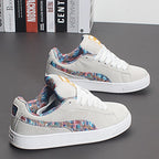 Damen Sneakers mit floralem Innenfutter und rutschfester Sohle