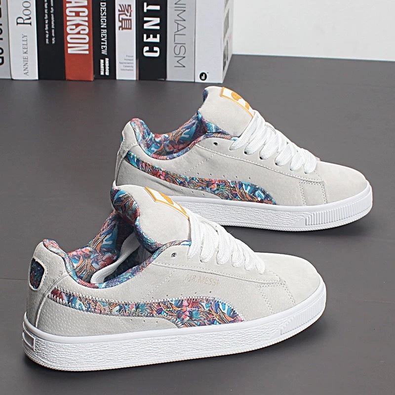 Damen Sneakers mit floralem Innenfutter und rutschfester Sohle