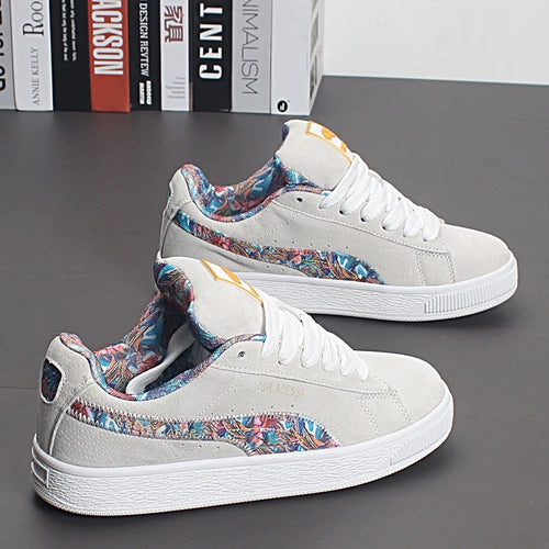 Damen Sneakers mit floralem Innenfutter und rutschfester Sohle R&B