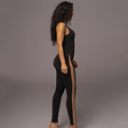 Damen Sportlicher Langarm-Overall mit seitlichen Cut-Outs und konturierendem Design R&B