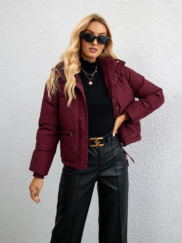 Damen gesteppte Übergangsjacke mit hohem Kragen und praktischen Taschen R&B