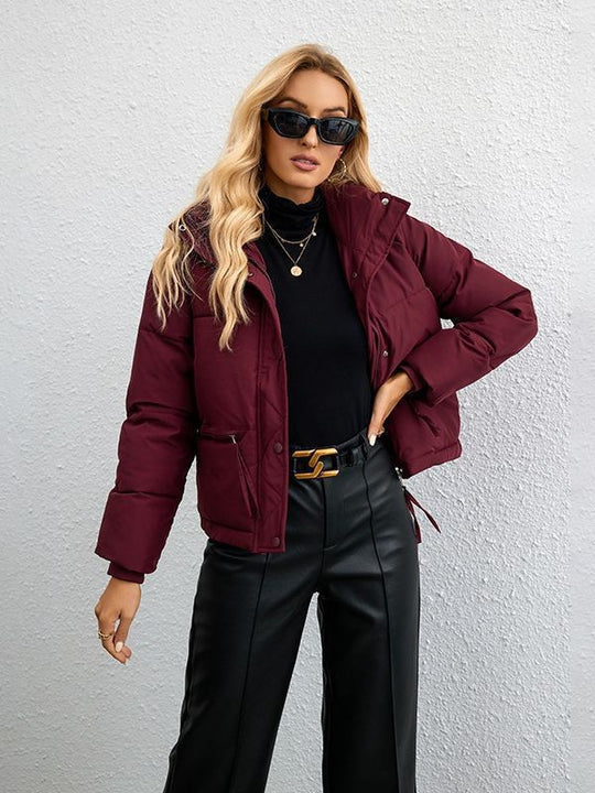 Damen gesteppte Übergangsjacke mit hohem Kragen und praktischen Taschen R&B