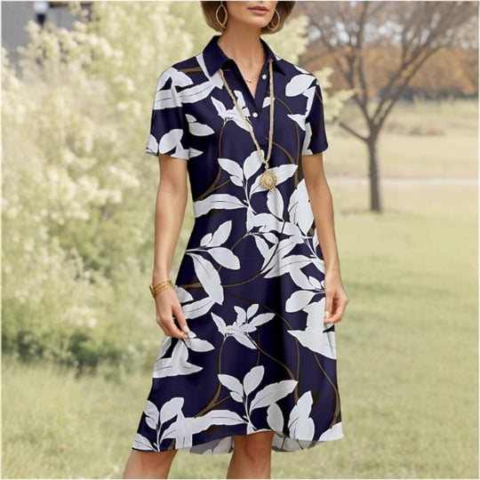 Damen Polo-Kleid mit floralem Design und komfortablem Schnitt R&B