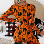 Damen Langarm Halloween-Themen Onesie Pyjama Set R&B