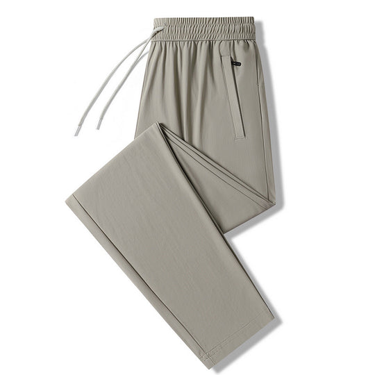 Herren nan leichte Stretchfreizeit Hose mit elastischem Bund und Reißverschlusstaschen R&B