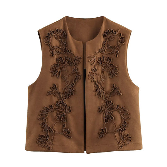 Damen Weste mit floralem Stickdesign R&B