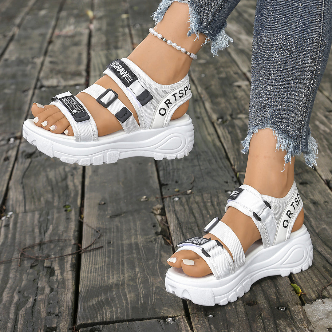 Damen Sportliche Sandalen mit verstellbarem Riemen und rutschfester Sohle R&B