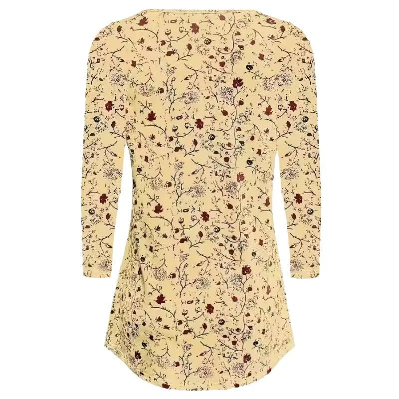 Damen Blusenshirt mit floralen Akzenten und lockerer Passform R&B