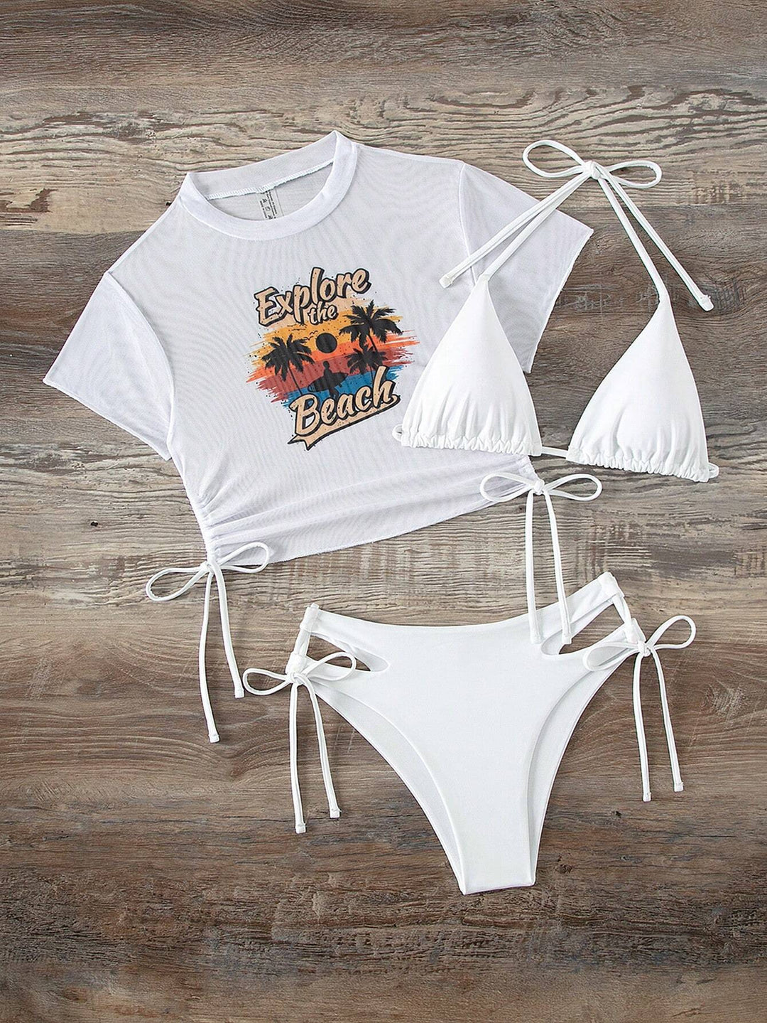 Damen Set mit Crop-Top und Triangel-Bikini R&B