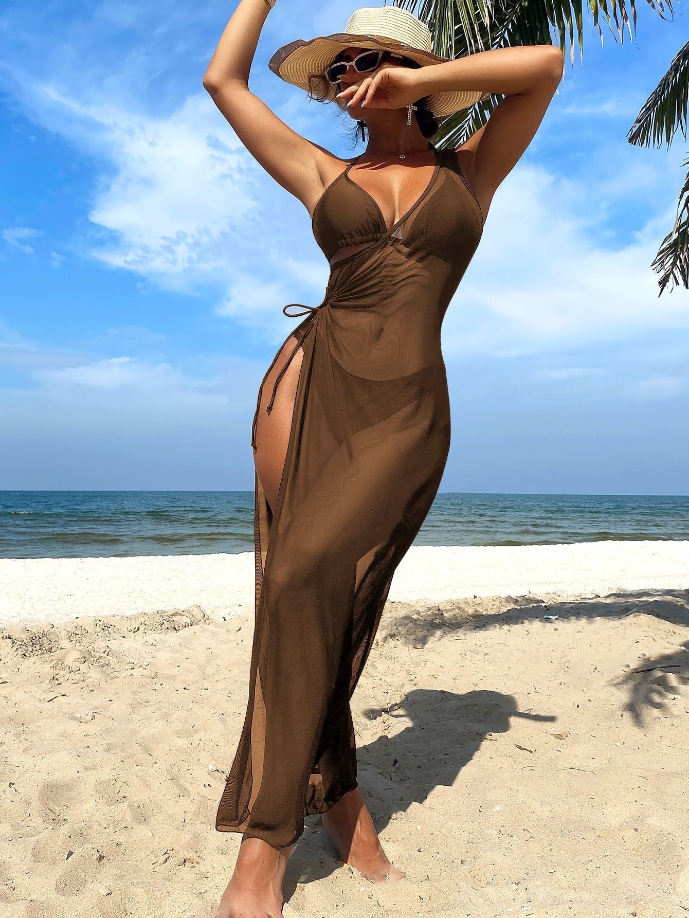 Damen Transparenter Strandkleid R&B