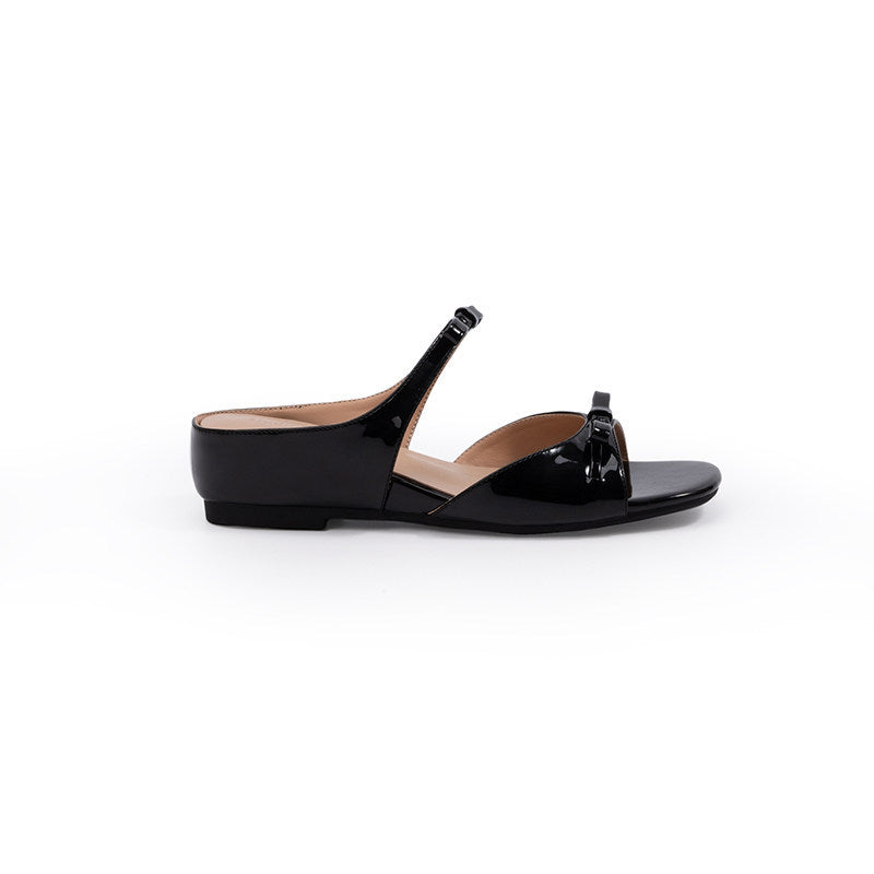 Damen Slipper mit elegantem Riemendesign und modischem Knoten R&B