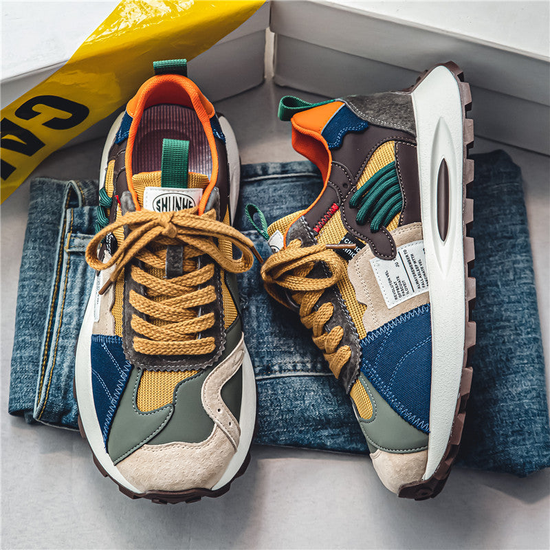 Damen modische Sneaker mit innovativem Materialmix und rutschfester Sohle R&B