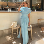 Damen Elegantes Maxikleid mit dekorativen Drapierungen