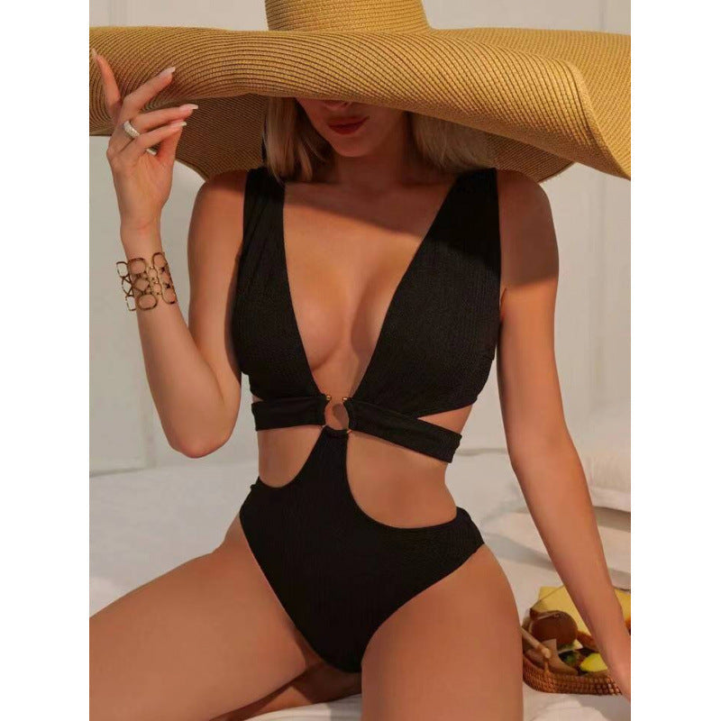 Damen Cut-Out Badeanzug mit elegantem Wickeldetail R&B