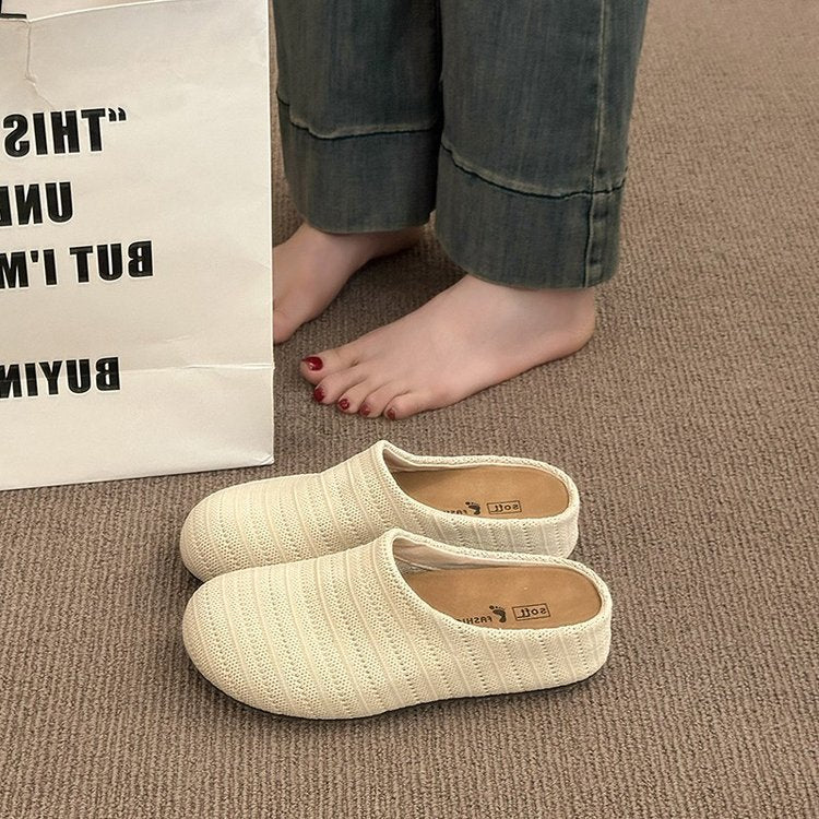 Damen bequeme Slipper aus atmungsaktivem Textilmaterial R&B