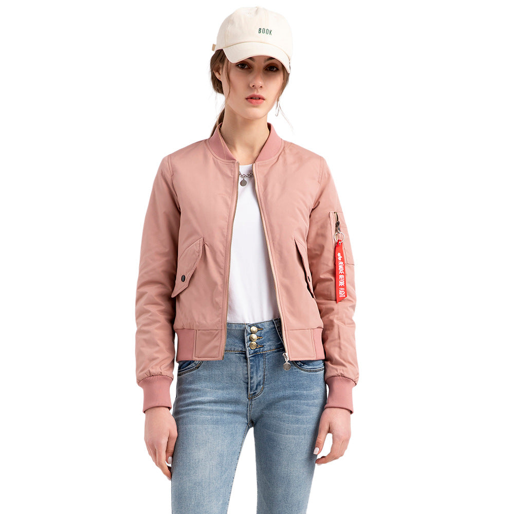 Damen sportliche Bomberjacke mit praktischen Taschen