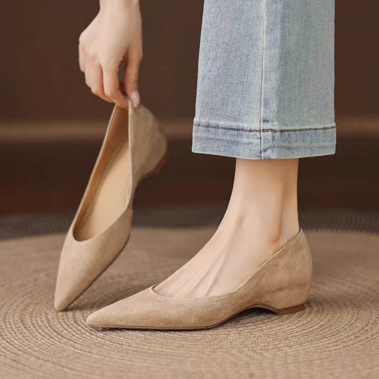 Damen bequeme und elegante Ballerina-Pumps mit spitzem Design und weich gepolsterter Innensohle R&B