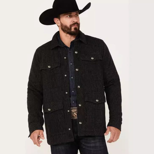 Herren strapazierfähige Baumwolljacke im rustikalen Look mit praktischen Klappentaschen R&B