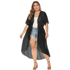 Damen eleganter transparenter Strandkimono R&B