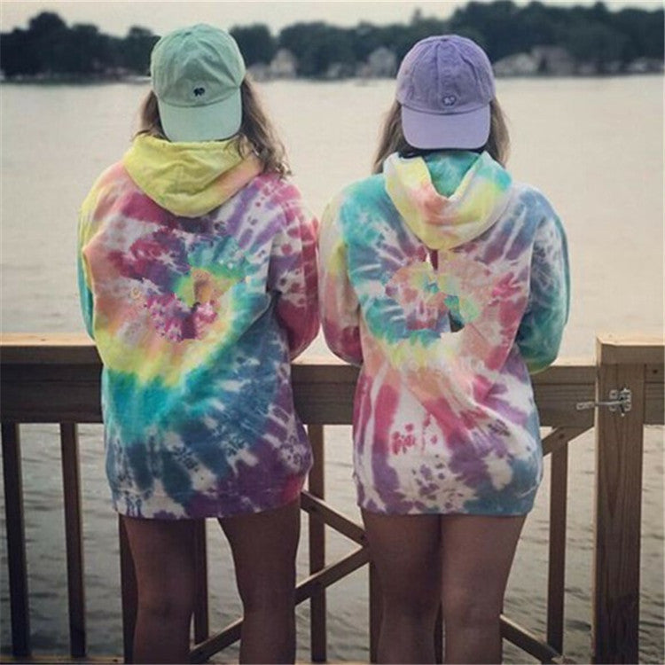 Damen lässiger Kapuzenpullover im einzigartigen Tie-Dye-Design R&B