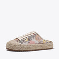 Damen Espadrilles mit glänzenden Pailletten und geflochtenem Jutesohle R&B