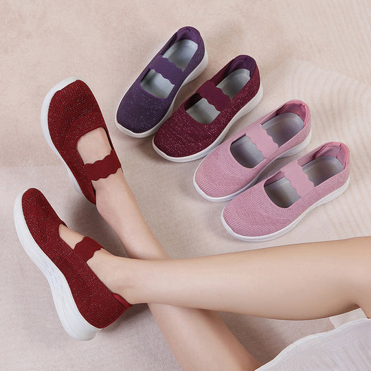 Damen bequeme Sneaker mit elastischen Riemen R&B