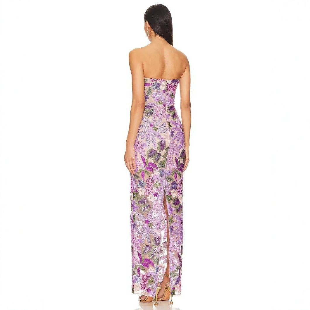 Damen Schickes Abendkleid mit floralem Design und figurbetonter Silhouette R&B
