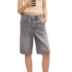 Damen Denim-Shorts mit lässigem Schnitt und mittlerer Leibhöhe R&B