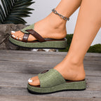 Damen bequeme Schlappen mit modischem Faltendesign