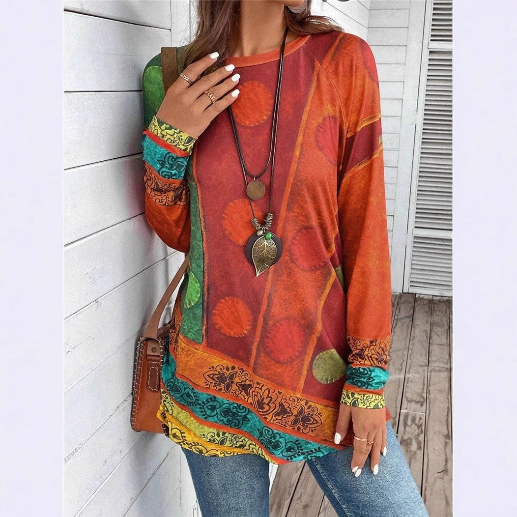 Damen Kunstvoll gestaltetes Langarmshirt R&B