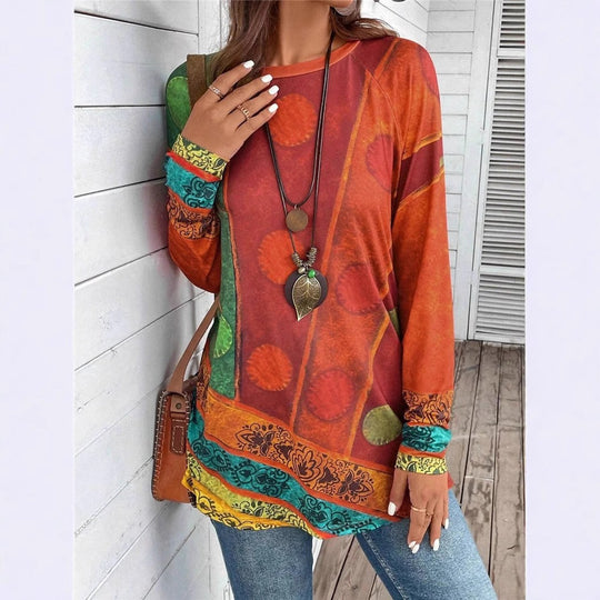 Damen Kunstvoll gestaltetes Langarmshirt R&B