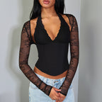 Damen Spitzen-Bodysuit mit figurformendem Design R&B