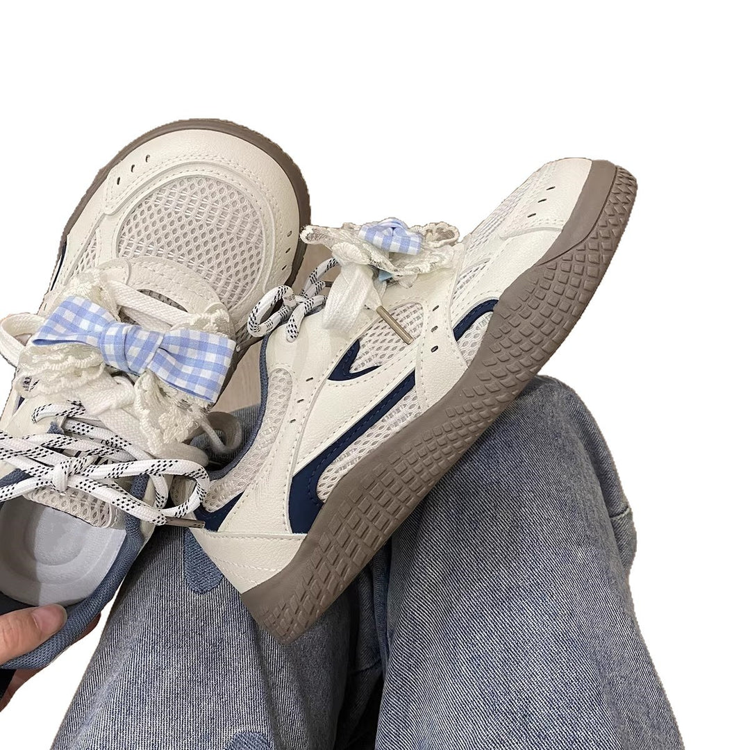 Damen Sneaker mit dekorativen Schleifen und atmungsaktiven Netzstrukturen R&B