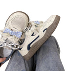 Damen Sneakers mit verspieltem Karomuster und atmungsaktiven Mesh-Einsätzen R&B