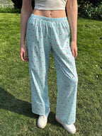 Damen Freizeit-Hose mit gestreiftem Design und Herzmotiven R&B
