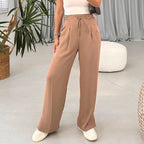 Damen Weite Freizeithose mit elastischem Bund und verstellbarem Kordelzug R&B