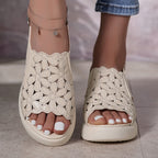 Damen Atmungsaktive Sandalen mit floralem Lochdesign R&B