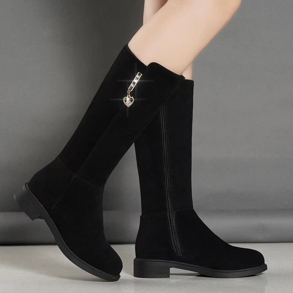 Damen Hochwertige Stiefel mit seitlichem Reißverschluss und modischem Detail R&B