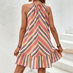 Damen Sommerkleid mit schmeichelndem Schnitt und modischen Streifendesign R&B