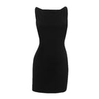 Damen figurbetontes Minikleid mit schmalem Schnitt und elegantem Rückenausschnitt R&B