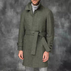 Herren eleganter Trenchcoat mit Taillengürtel und modernen Akzenten R&B
