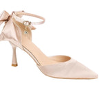 Damen elegante High Heels mit zartem Riemchen und Schleifenakzent R&B
