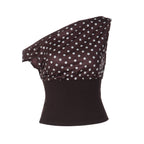 Damen Asymmetrisches Polka-Dot Oberteil R&B