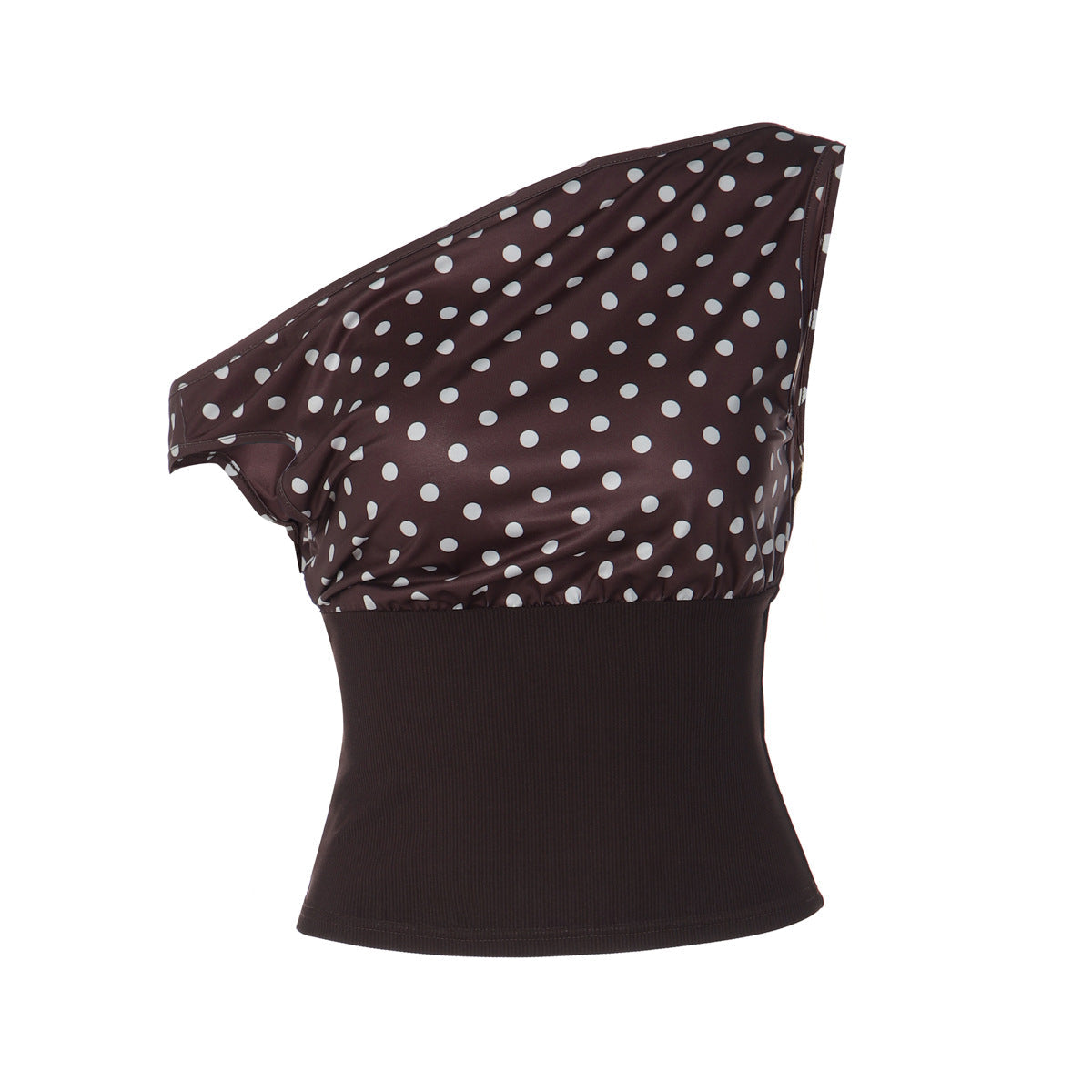 Damen Asymmetrisches Polka-Dot Oberteil R&B