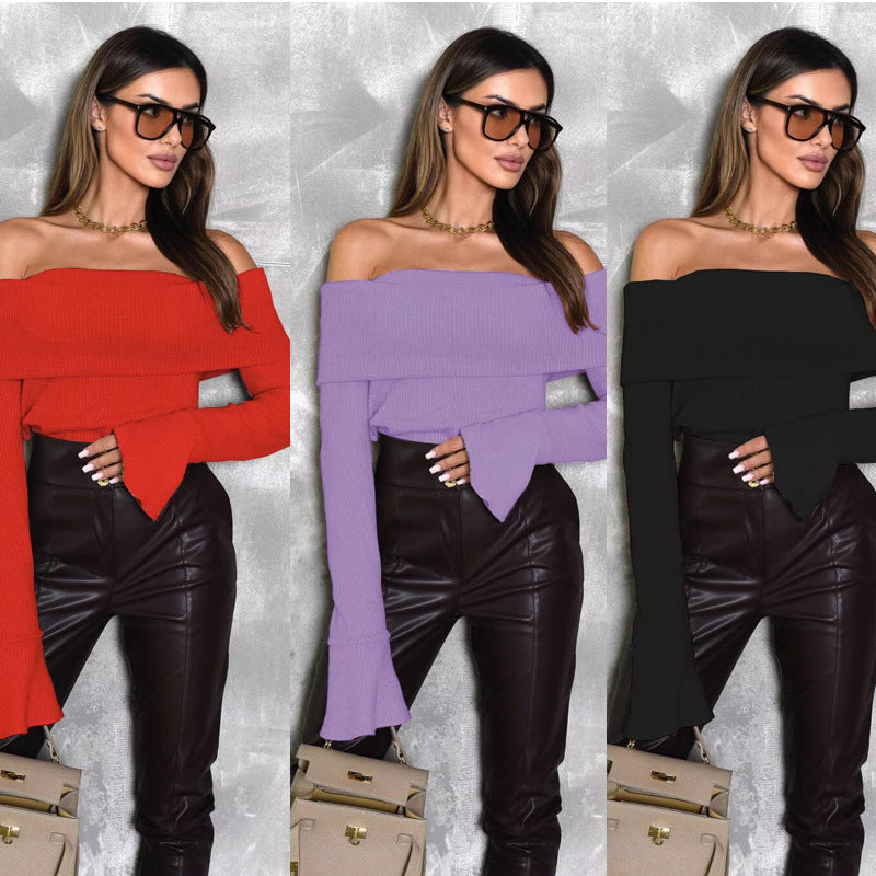 Damen Off-Shoulder Strickpullover mit eleganter Passform R&B